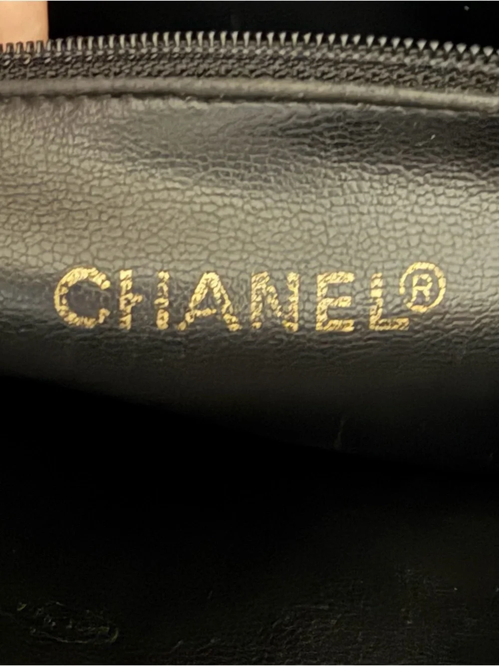 Chanel Vintage Quilted Lambskin Slit Pocket Shoulder Tote Black Gold Chain Charm